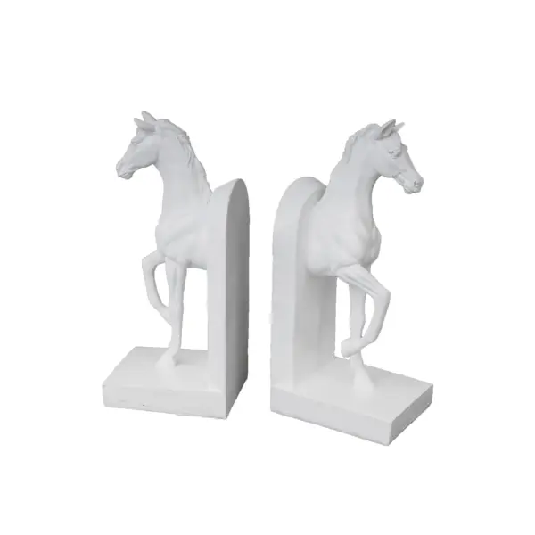 Trotting Horse Bookends S/2 (73642-White)