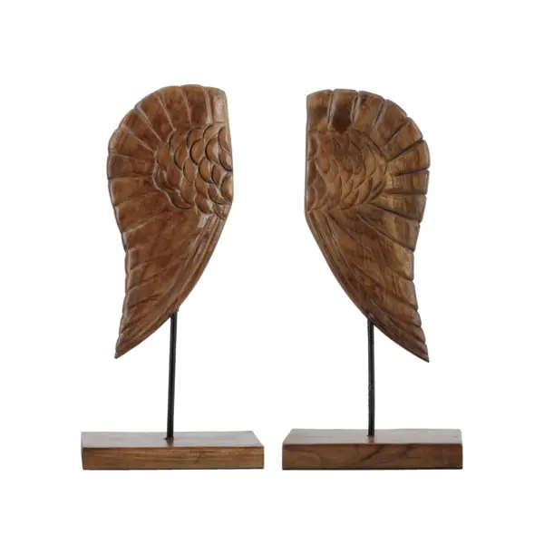 Teak Wings Bookend S/2 (D4719)