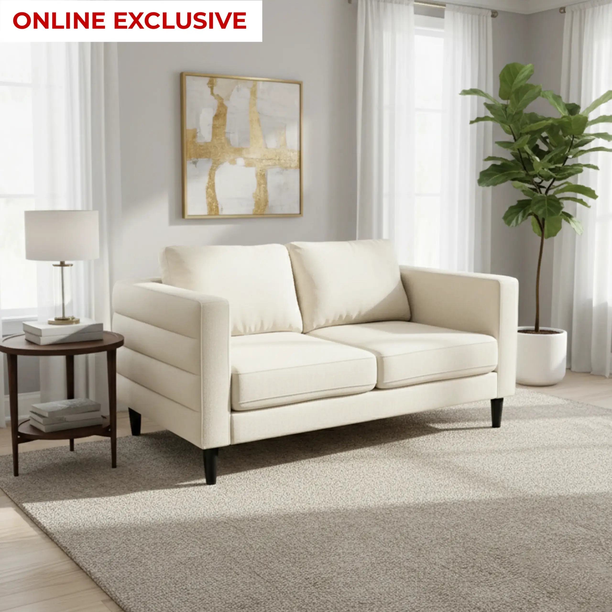 Ploush 2 Seater Beige Oe United Furniture