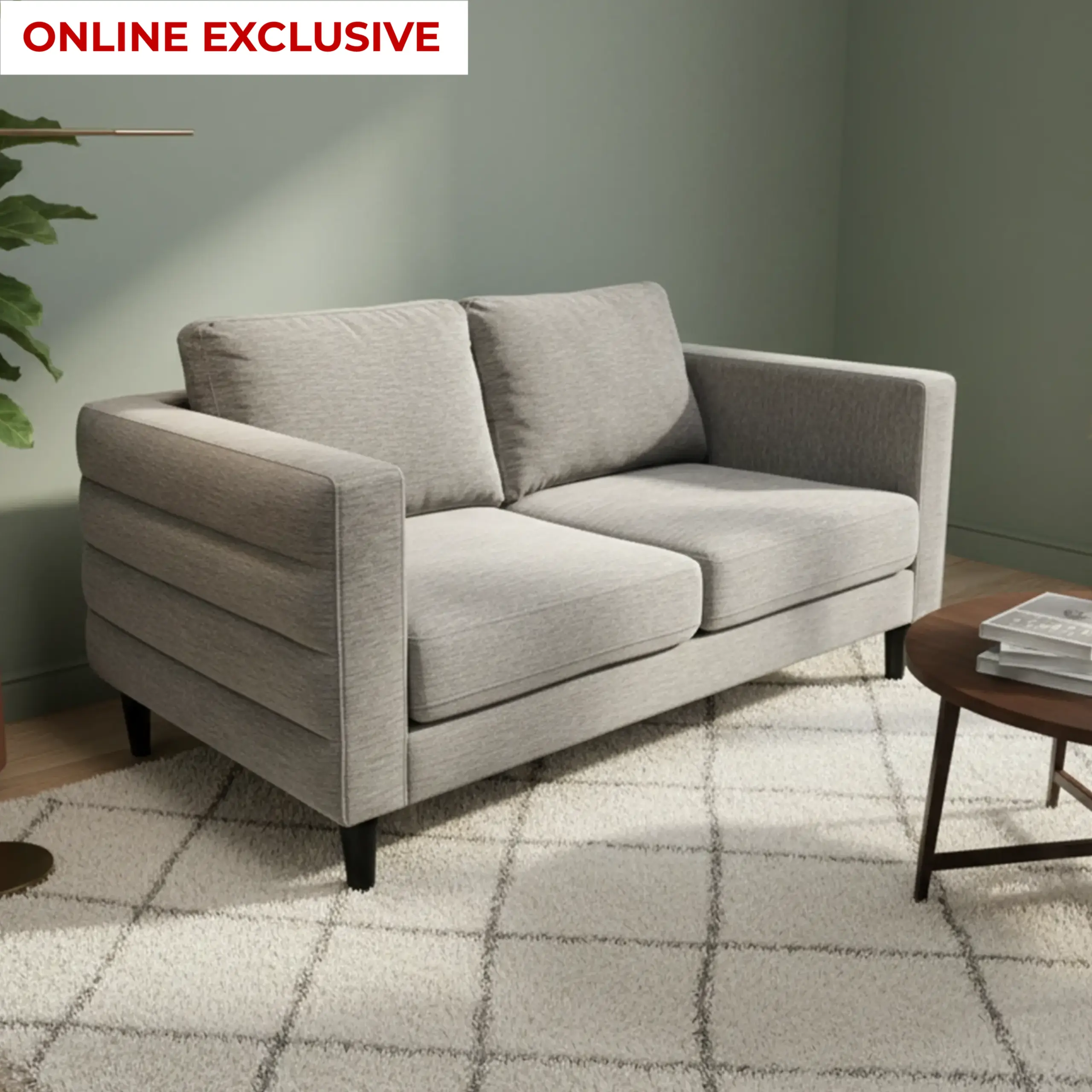 Ploush 2 Seater Grey Oe United Furniture
