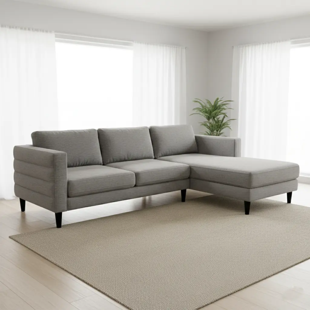 Ploush Left Corner Sofa Grey Brown United Furniture