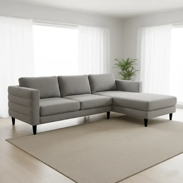 Ploush Left Corner Sofa - Grey