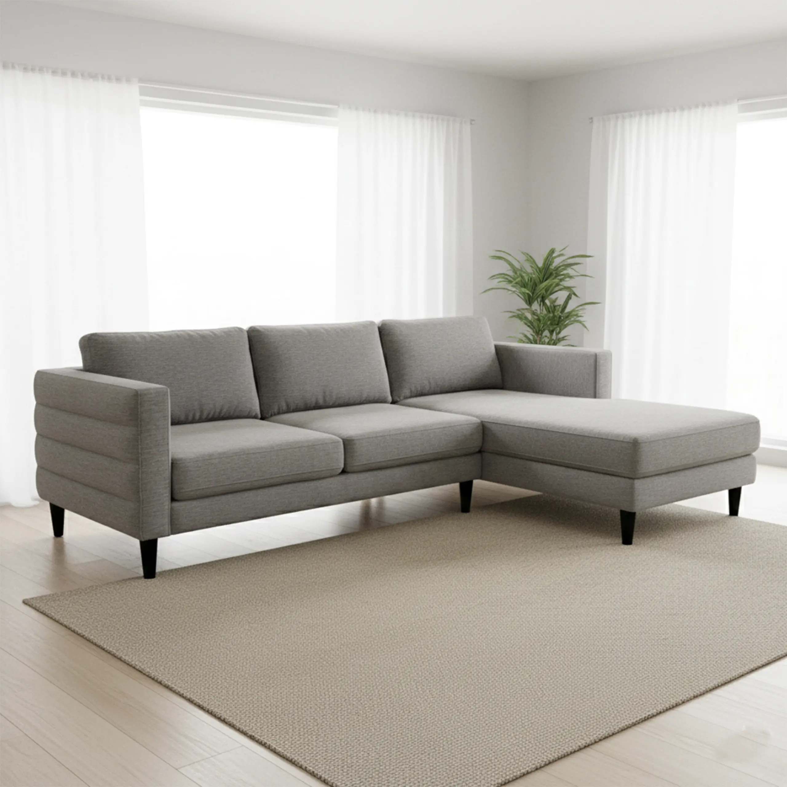 Ploush Left Corner Sofa Grey Brown United Furniture