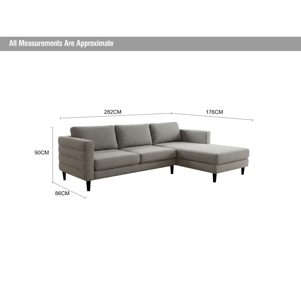 Ploush Left Corner Sofa Grey Brown Dia United Furniture