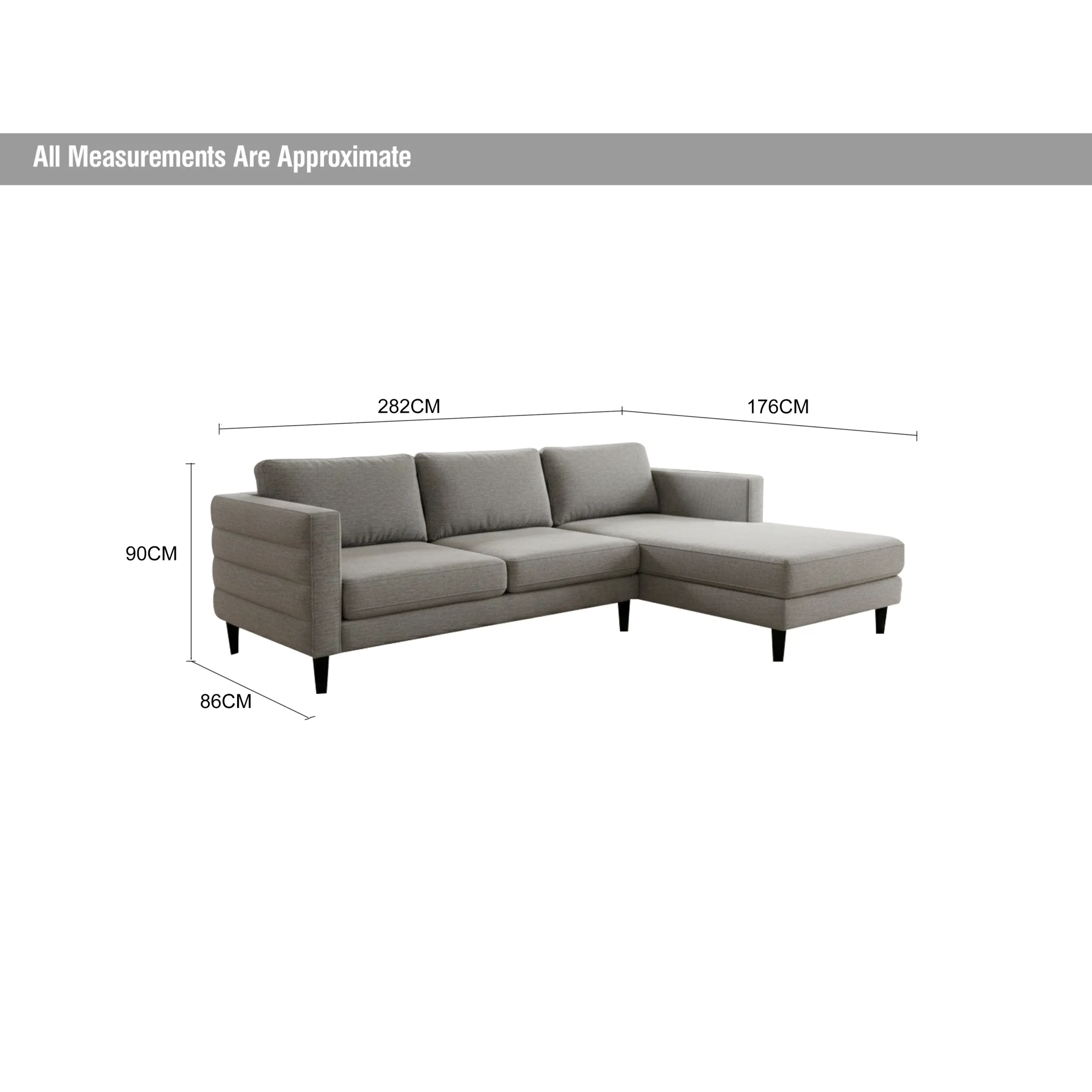 Ploush Left Corner Sofa Grey Brown Dia United Furniture