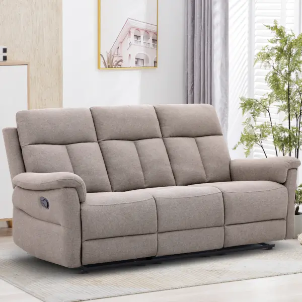 Colorado 3 Seater Recliner - Light brown