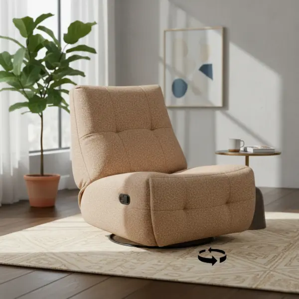 Demonic Armless Glider Swivel Recliner - Light Orange