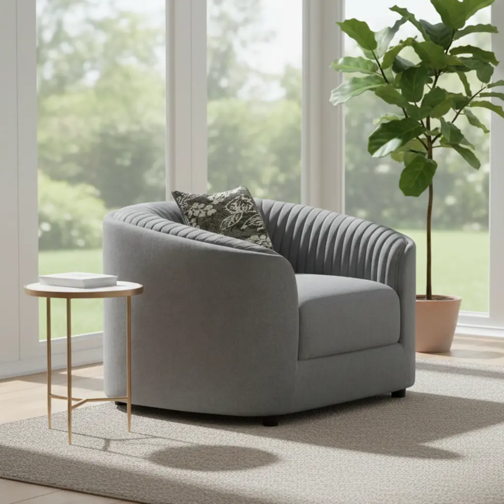 Diwan Single Chair Grey 1 United Furniture