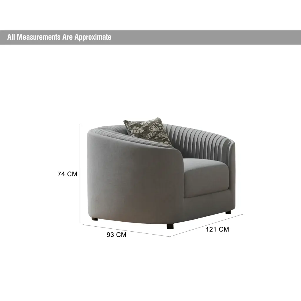 Diwan Single Chair Grey Dim United Furniture