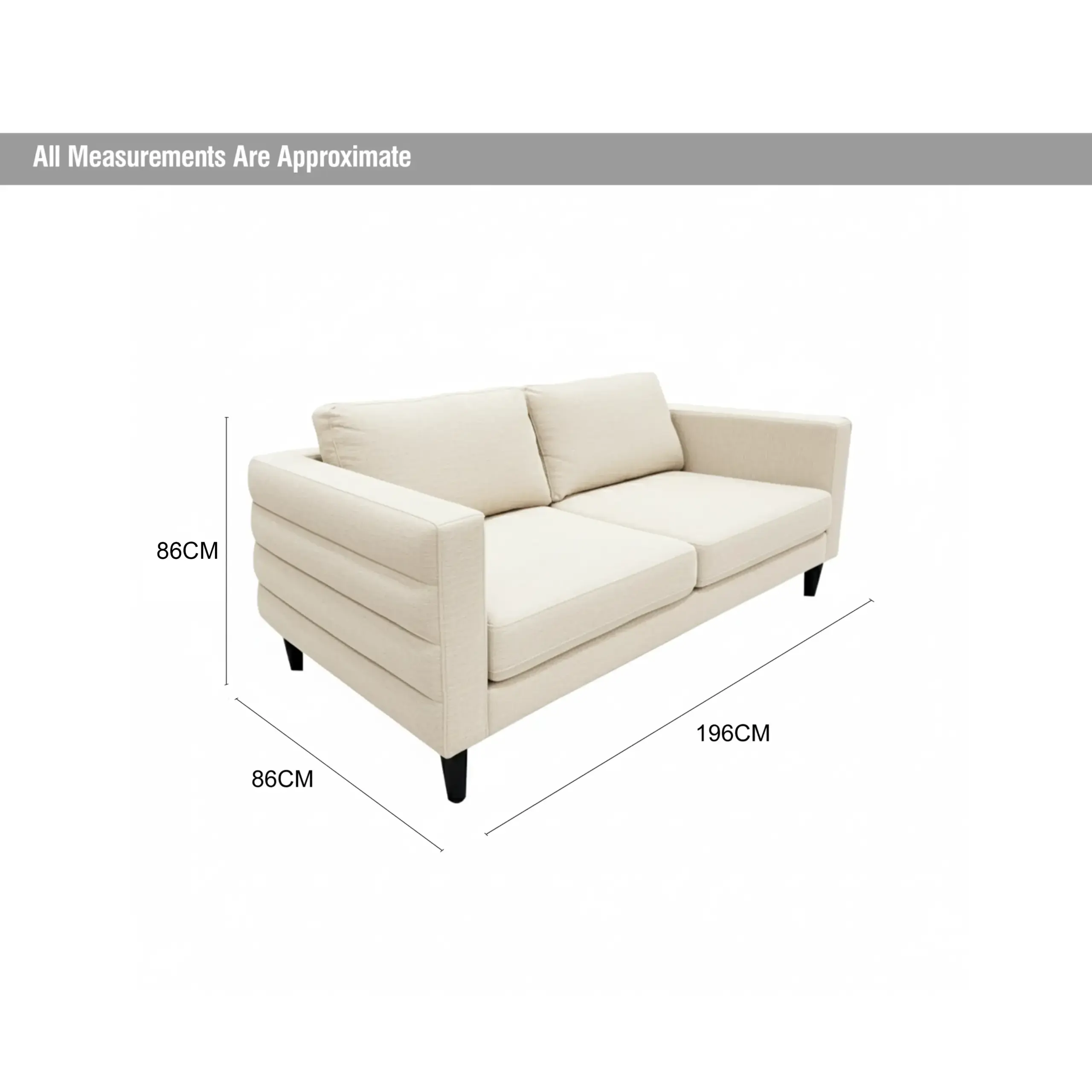 Ploush 3seater Dim United Furniture