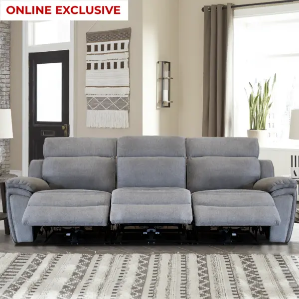 Harvey 3 Seater Sofa with Power Recliner - Dark Grey