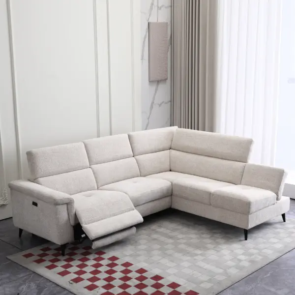 Dilema Corner Sofa with Power Recliner - Beige