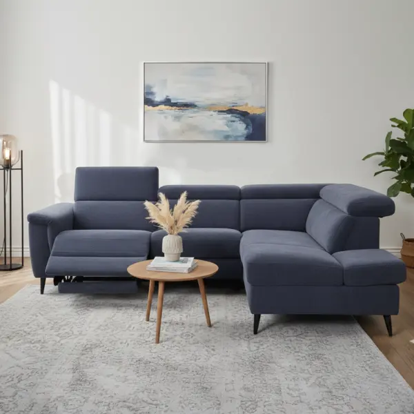 Dilema Corner Sofa with Power Recliner - Denim
