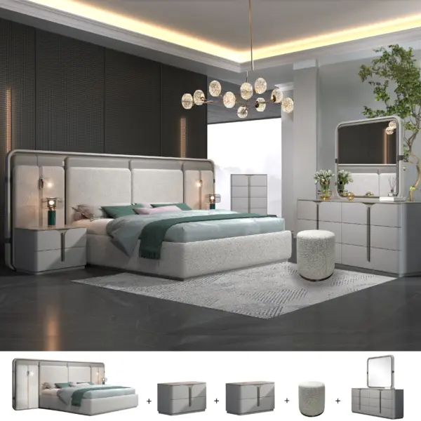 Malika 6 Pcs. King Bedroom Set