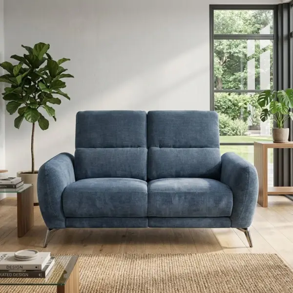Howard 2 Seater Sofa with Power Recliner - Navy Blue