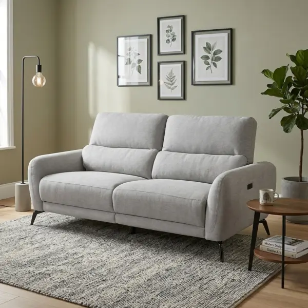 Howard 3 Seater Sofa with Power Recliner - Light Grey