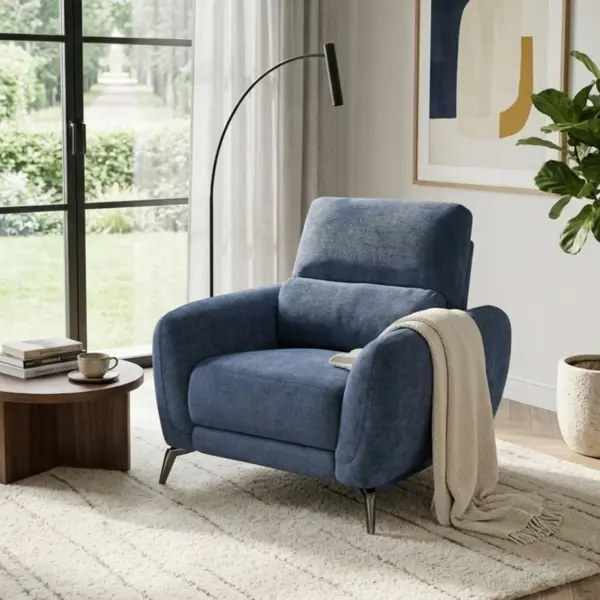 Howard Single Seater with Power Recliner - Navy Blue
