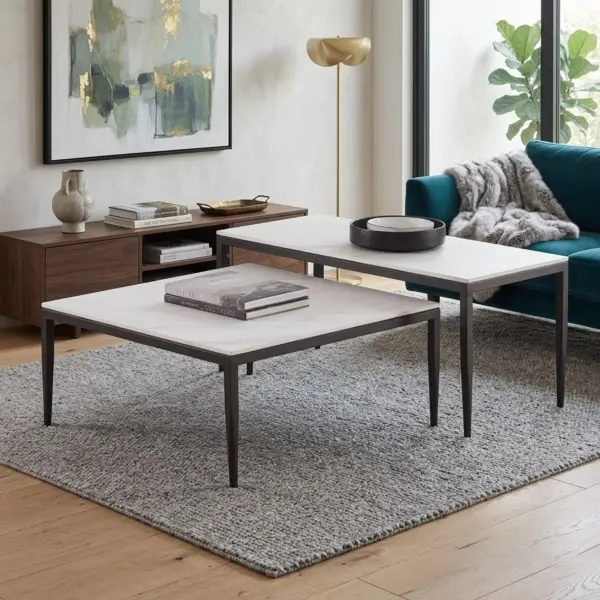 Macha Square Coffee Table Set - White