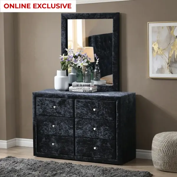 Milanese Dresser with Mirror - Black