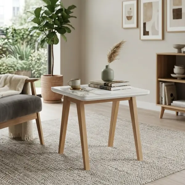 Natal End Table - White