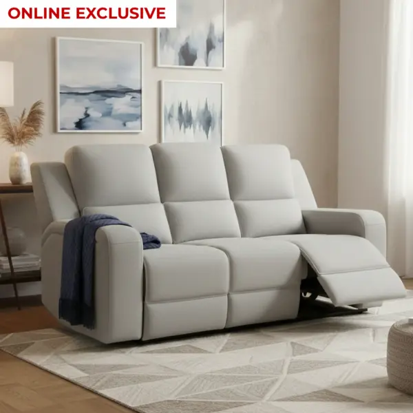 Harington 3 Seater Recliner - Light Grey