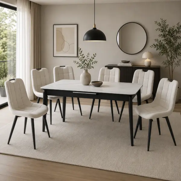 Nuvora Extendable Dining Table - Snow White