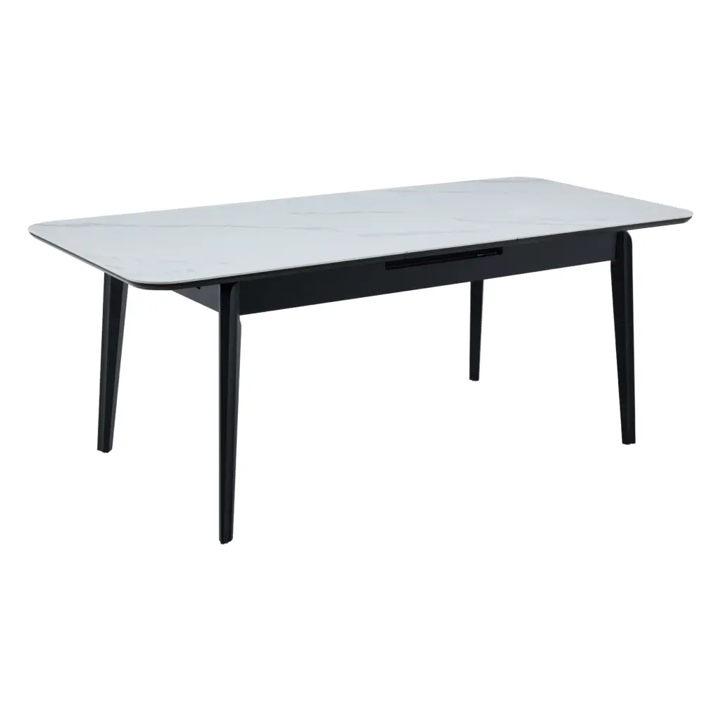 Nuvora Dining Table Snow Open Angle United Furniture