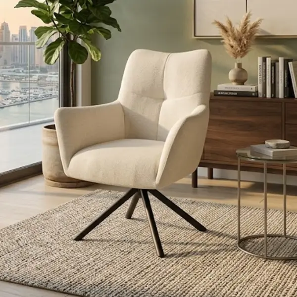 Lasai Swivel Dining Chair - Cream