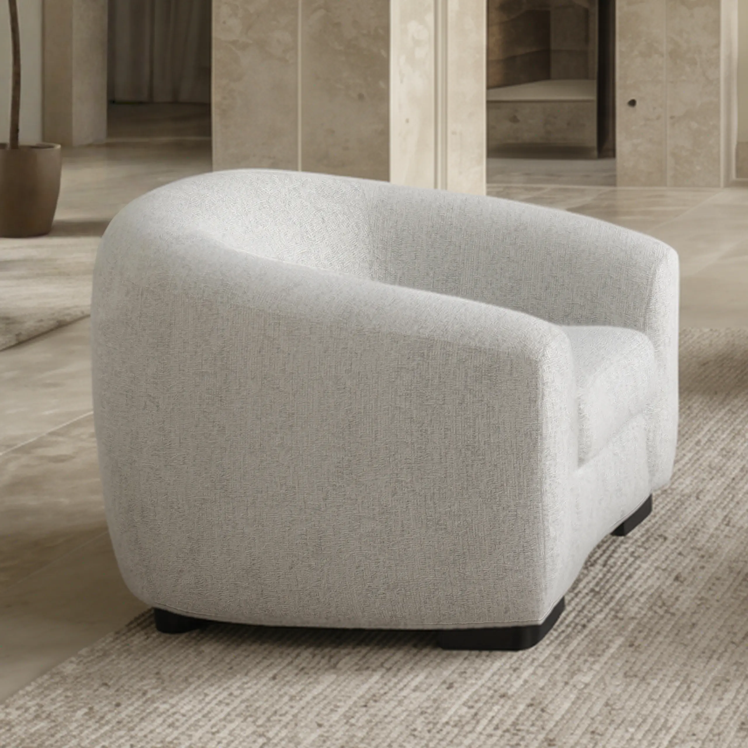 Arese Single Seater Light Grey Bg Side United Furniture