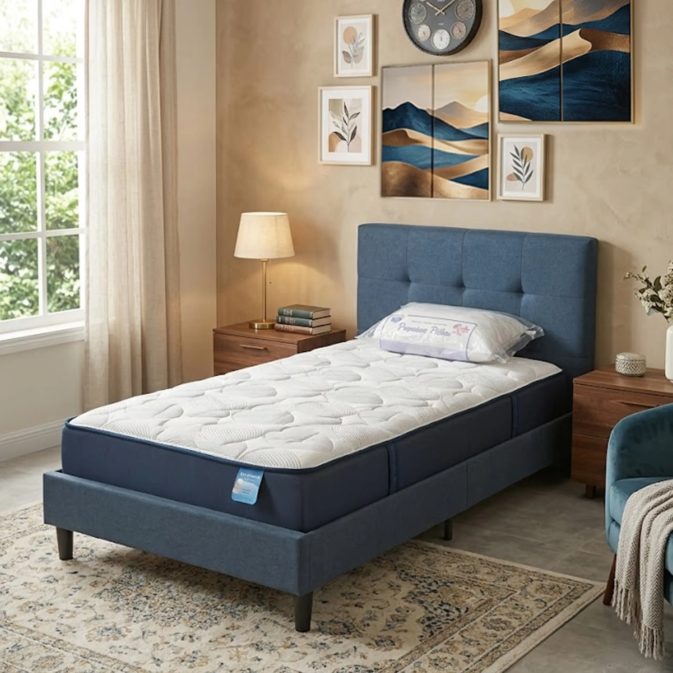 Arlo Single Bed Blue Bg United Furniture