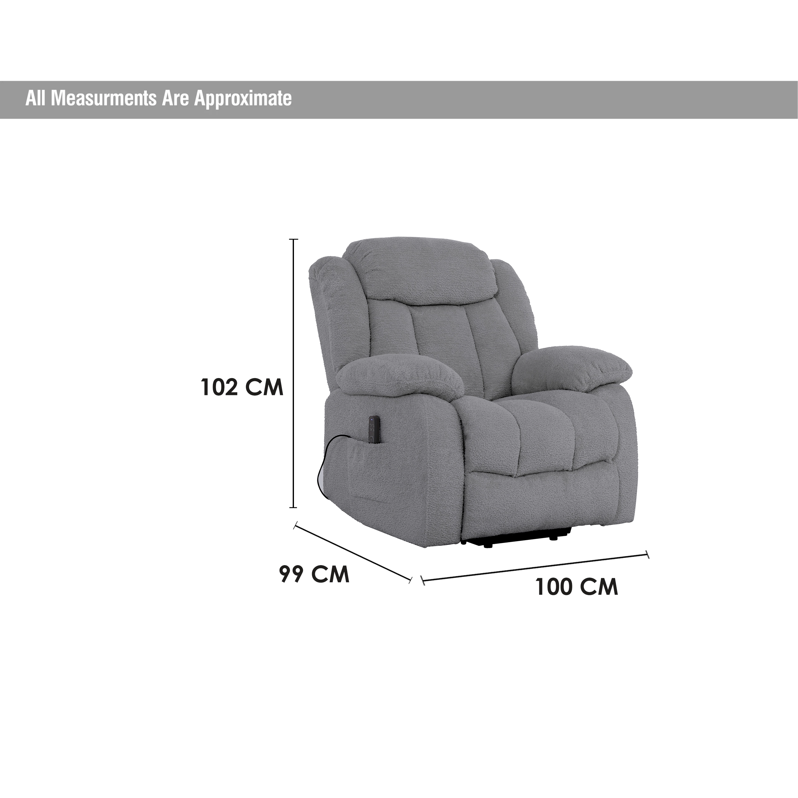 Dream Single Recliner Grey Dim United Furniture