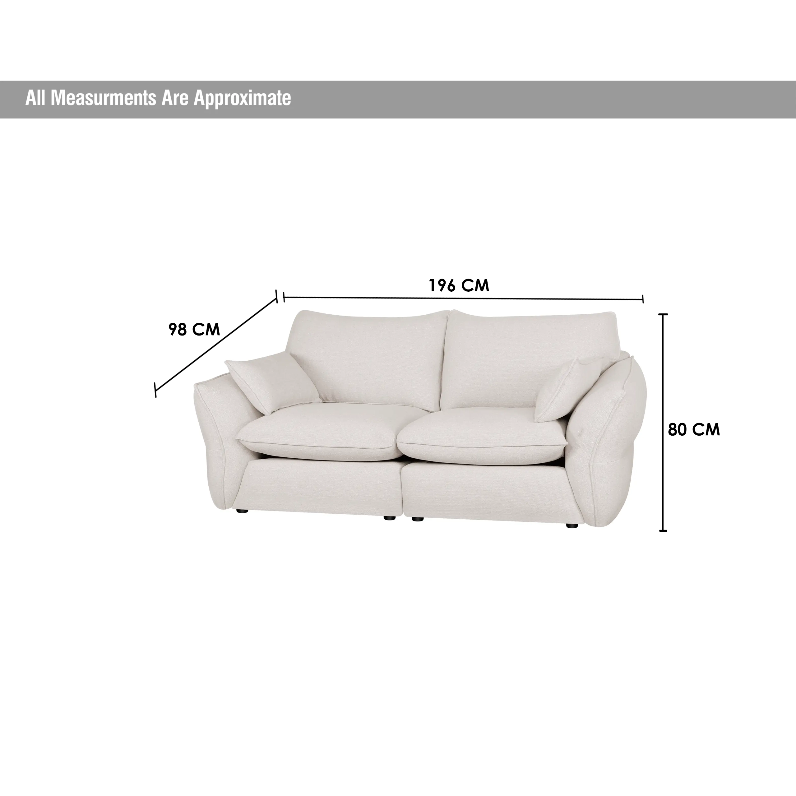 Elan Sofa 2 Cream Dim United Furniture