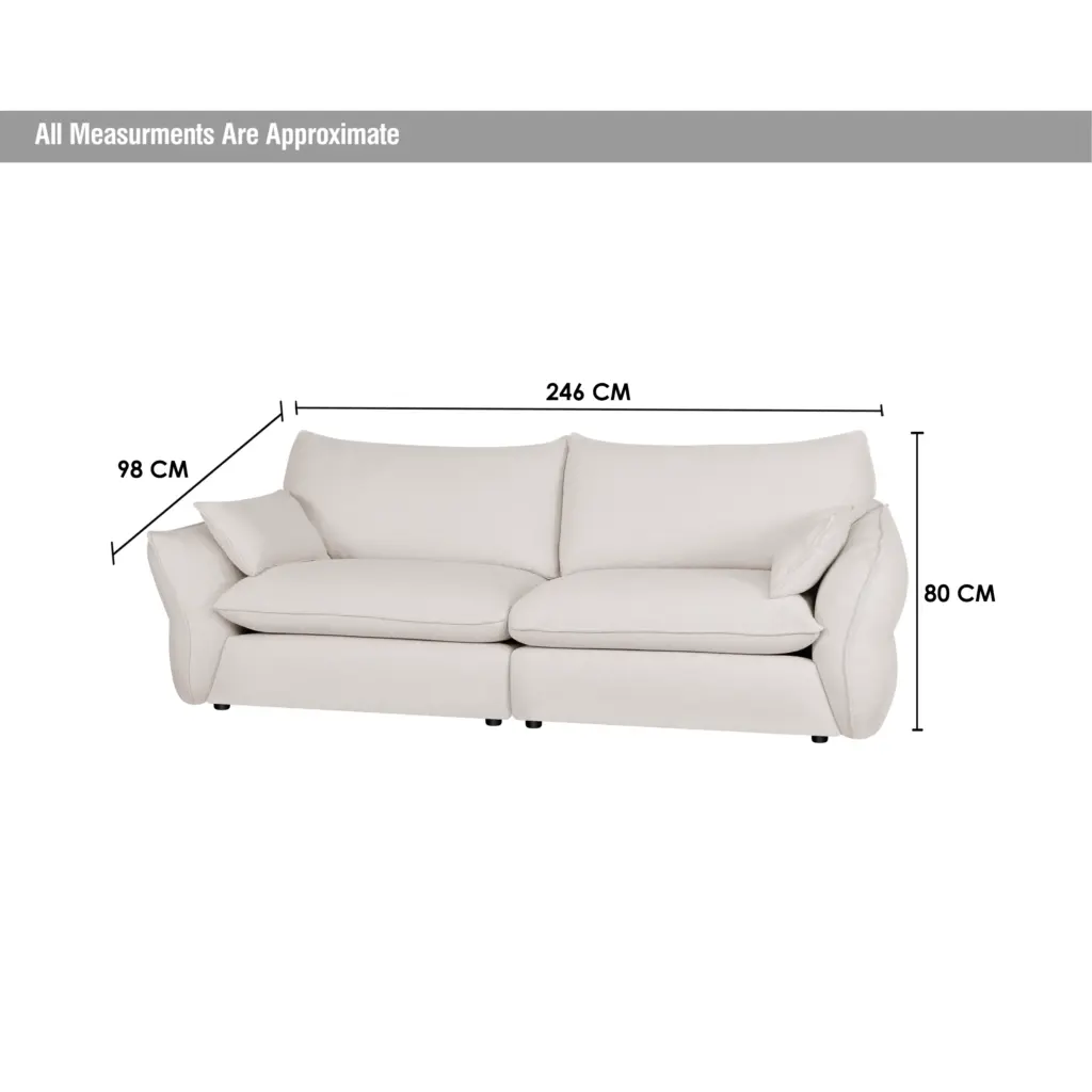 Elan Sofa 3 Cream Dim United Furniture
