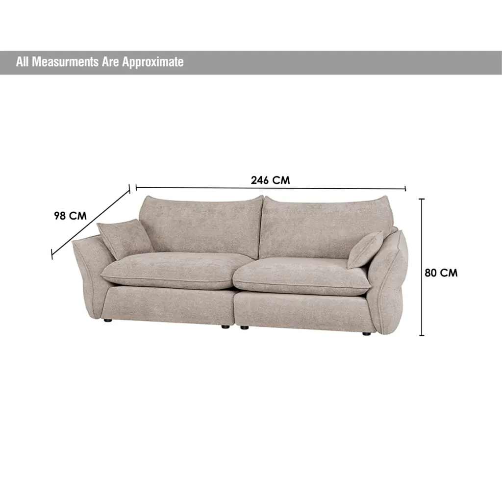 Elan Sofa 3 Light Brown Dim United Furniture