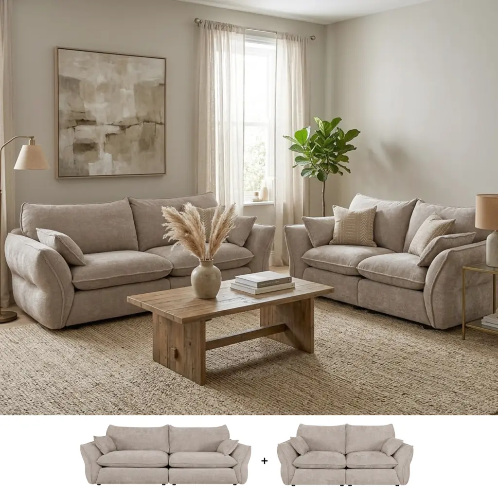 Elan Sofa Set Single Light Brown 32 Bg United Furniture