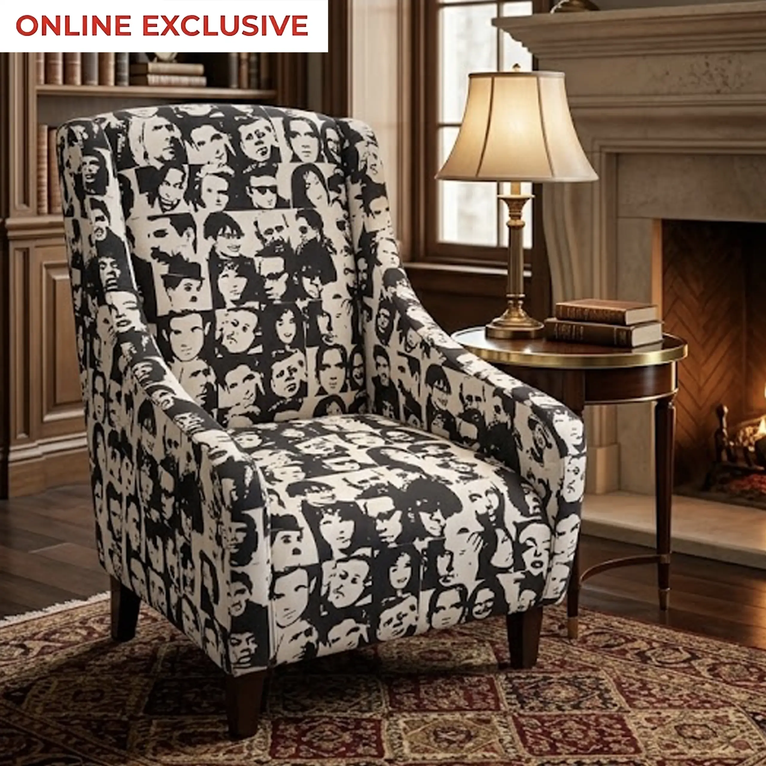 Face Print Arm Chair Bg United Furniture