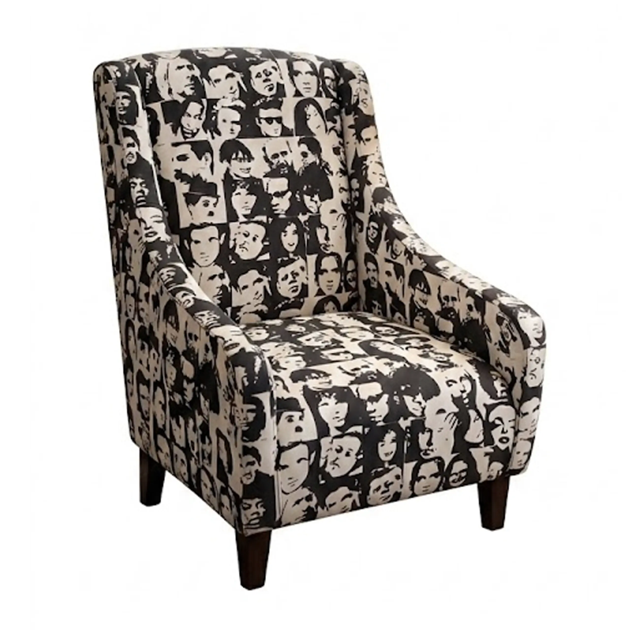 Face Print Arm Chair Scaled Angle United Furniture