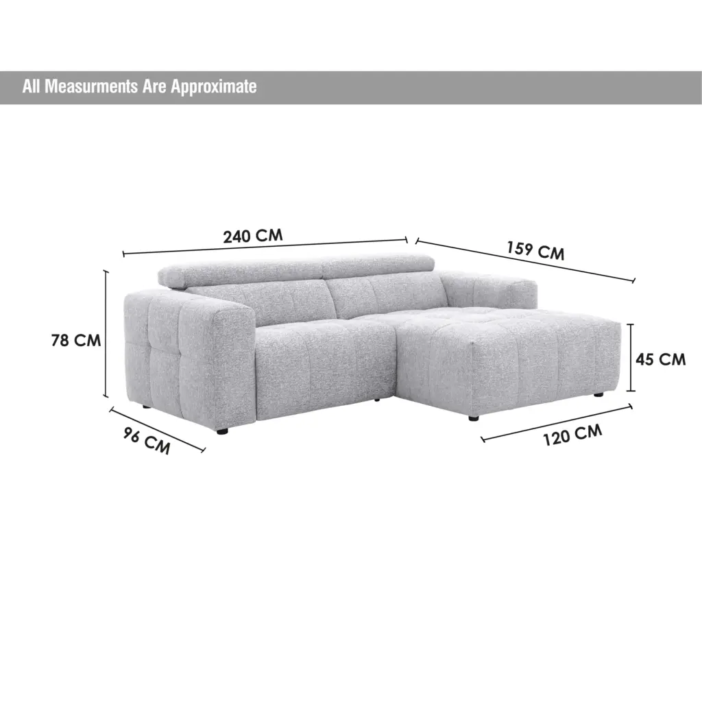 Flowmotion Corner Sofa Light Grey Left Dim United Furniture