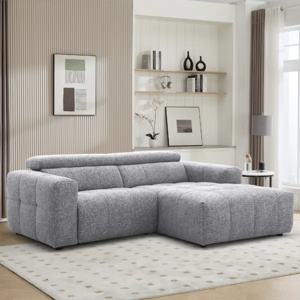 Flowmotion Left Corner Sofa with Power Control - Grey