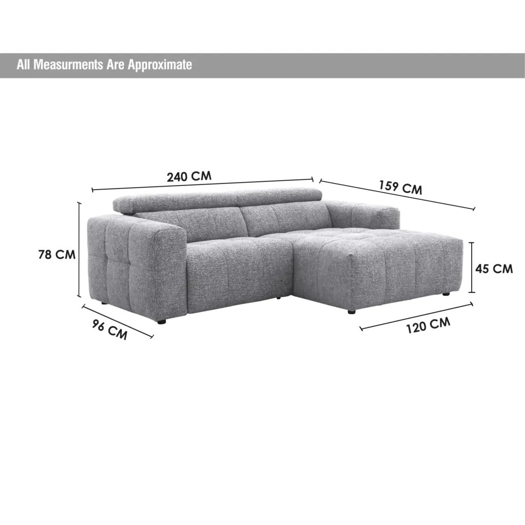 Flowmotion Left Corner Sofa Grey Dim United Furniture