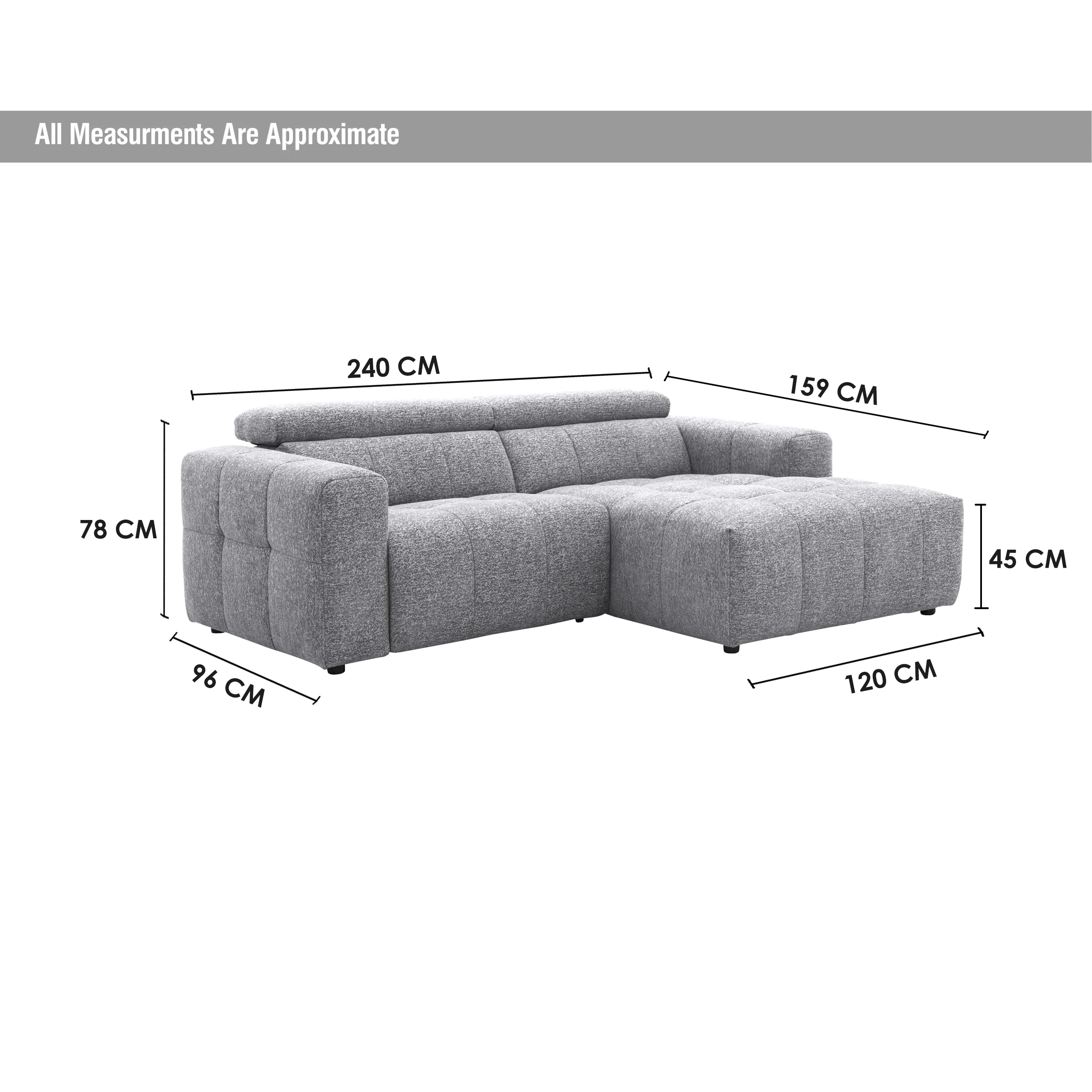 Flowmotion Left Corner Sofa Grey Dim United Furniture