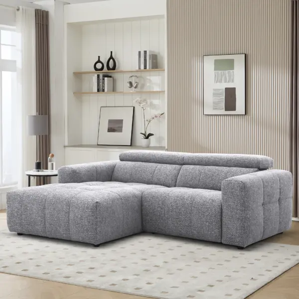 Flowmotion Right Corner Sofa with Power Control - Grey