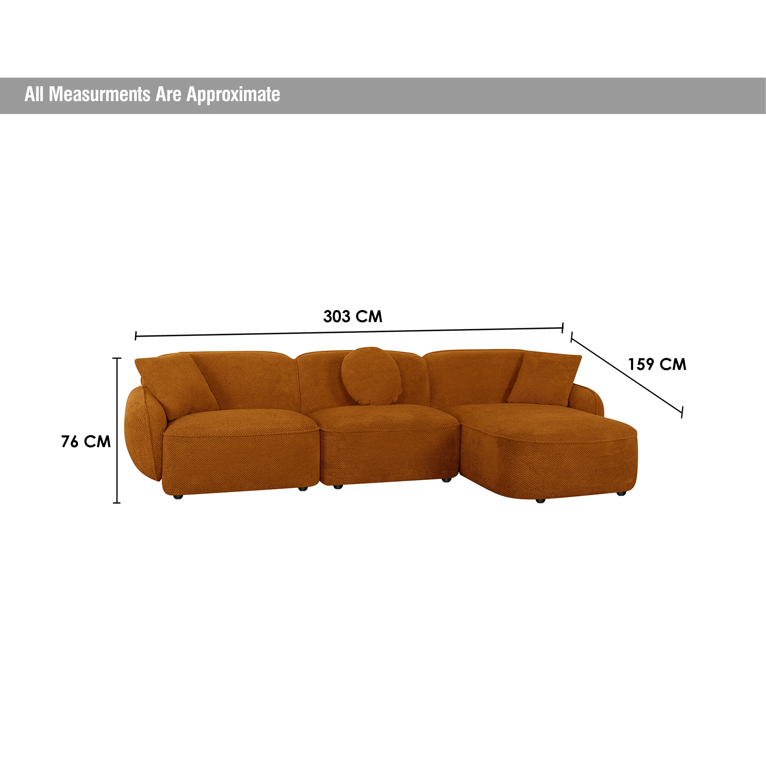 Fog Left Corner Sofa Rust Brown Dim United Furniture