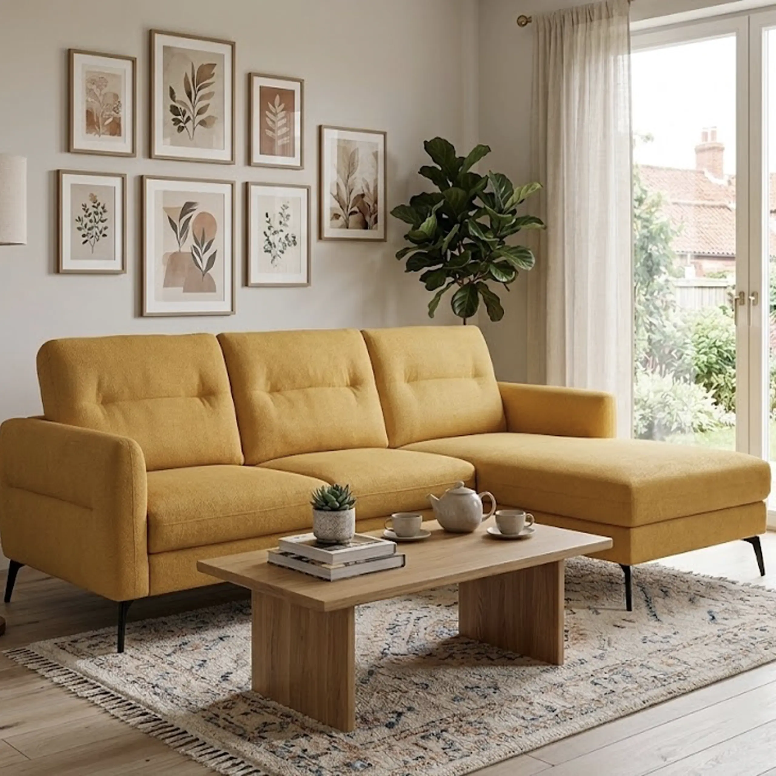 Nest Left Corner Sofa Yellow Bg United Furniture