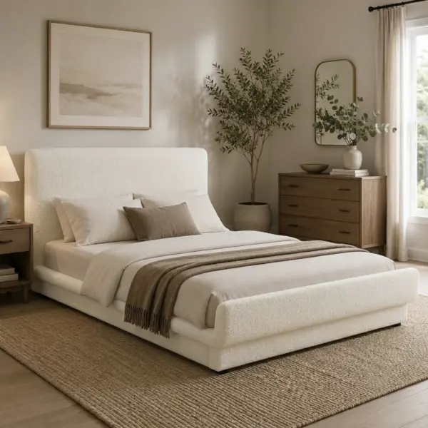 Novara King Bed - Beige