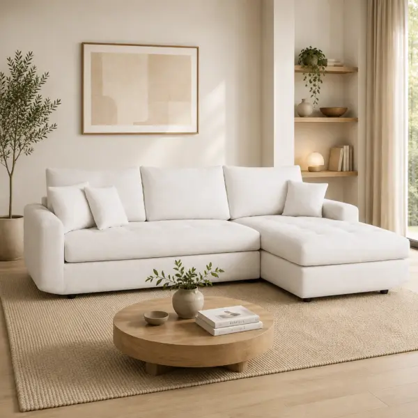 Solace Left Corner Sofa - Cream