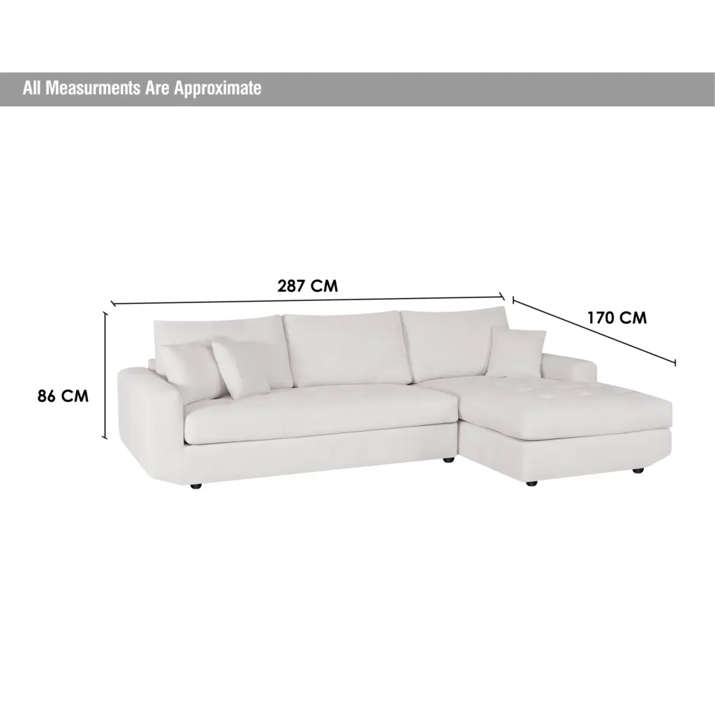 Solace Left Corner Cream Dim United Furniture