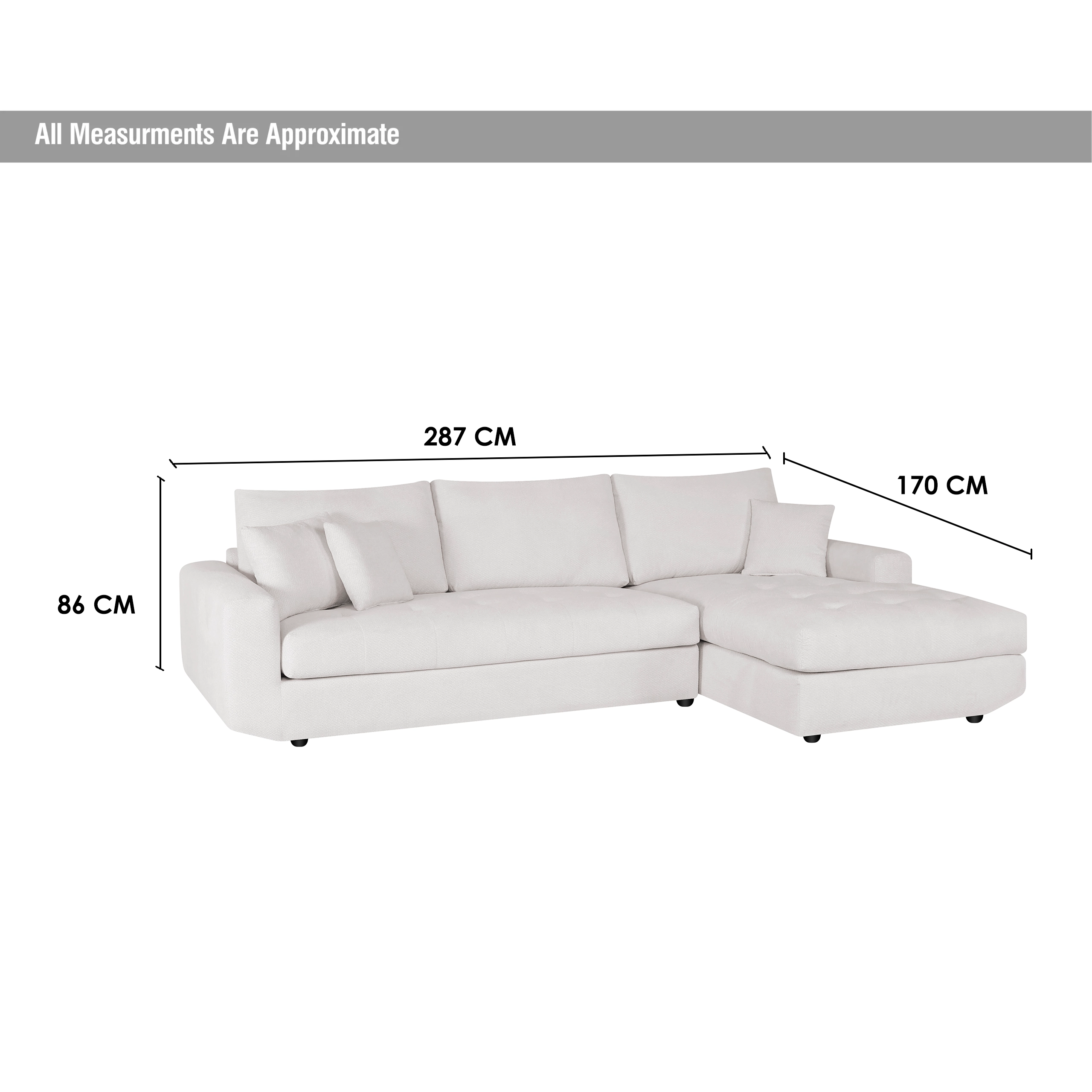 Solace Left Corner Cream Dim United Furniture