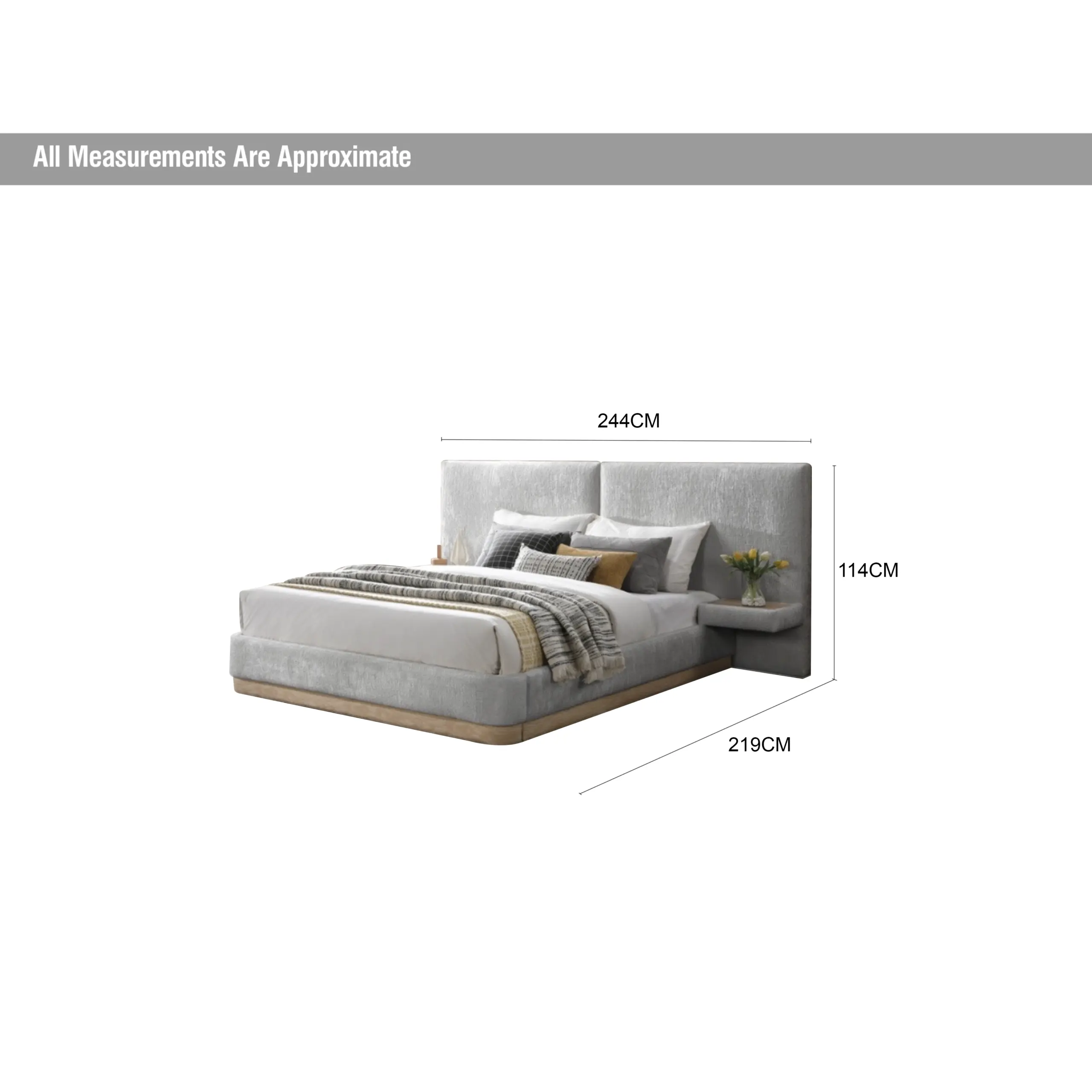 Nebula Bed Lt Grey Queen Dia United Furniture