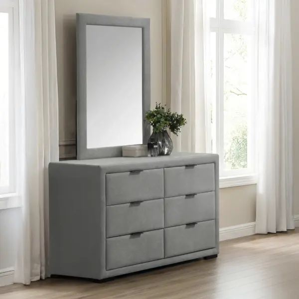 Nebula Dresser with Mirror - Light Grey